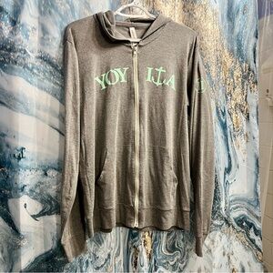 Unisex Bella + Canvas Gray Full Zip Hoodie Size Large